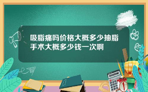 吸脂痛吗价格大概多少抽脂手术大概多少钱一次啊