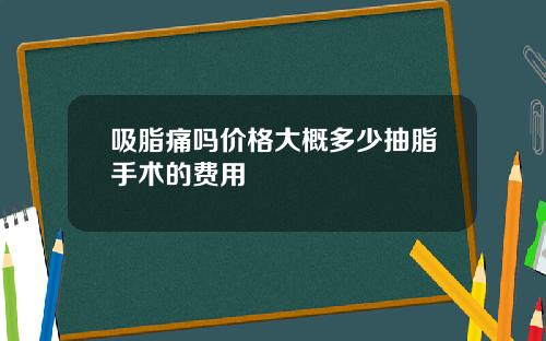 吸脂痛吗价格大概多少抽脂手术的费用