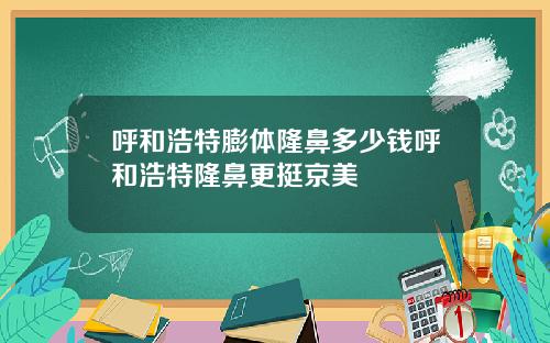 呼和浩特膨体隆鼻多少钱呼和浩特隆鼻更挺京美