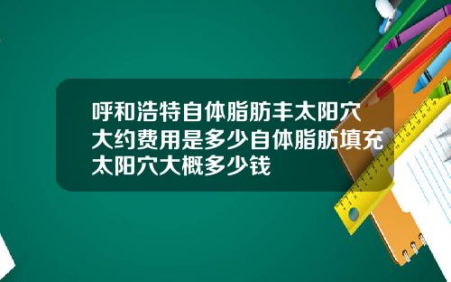 呼和浩特自体脂肪丰太阳穴大约费用是多少自体脂肪填充太阳穴大概多少钱