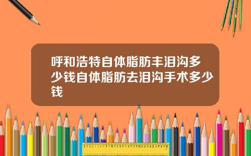 呼和浩特自体脂肪丰泪沟多少钱自体脂肪去泪沟手术多少钱