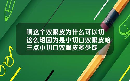 咦这个双眼皮为什么可以切这么短因为是小切口双眼皮哈三点小切口双眼皮多少钱