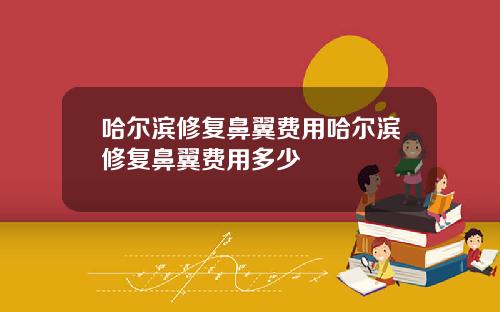 哈尔滨修复鼻翼费用哈尔滨修复鼻翼费用多少