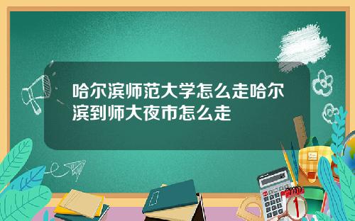哈尔滨师范大学怎么走哈尔滨到师大夜市怎么走