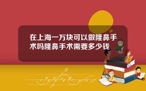 在上海一万块可以做隆鼻手术吗隆鼻手术需要多少钱