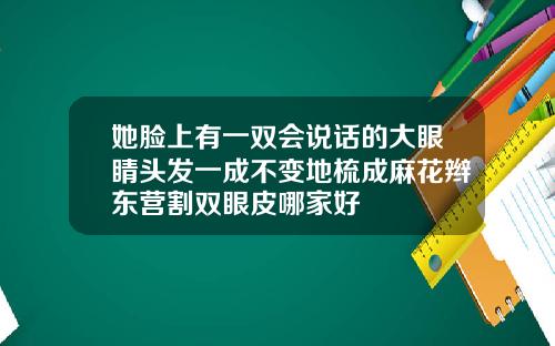 她脸上有一双会说话的大眼睛头发一成不变地梳成麻花辫东营割双眼皮哪家好