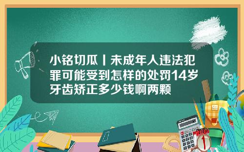 小铭切瓜丨未成年人违法犯罪可能受到怎样的处罚14岁牙齿矫正多少钱啊两颗