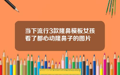当下流行3款隆鼻模板女孩看了都心动隆鼻子的图片
