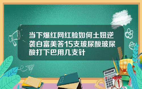 当下爆红网红脸如何土妞逆袭白富美答15支玻尿酸玻尿酸打下巴用几支针