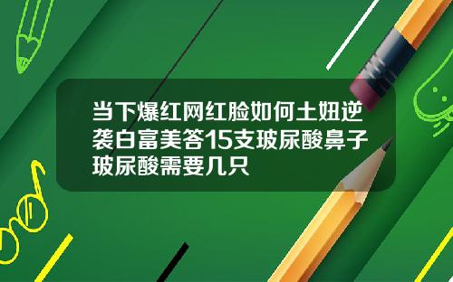 当下爆红网红脸如何土妞逆袭白富美答15支玻尿酸鼻子玻尿酸需要几只