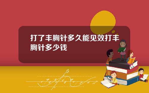 打了丰胸针多久能见效打丰胸针多少钱