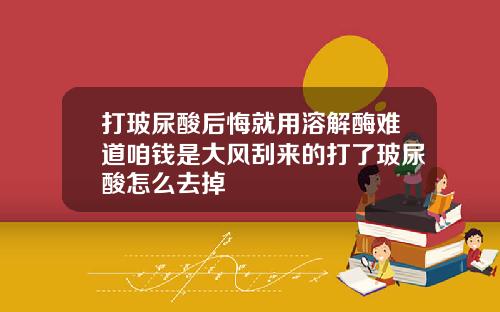 打玻尿酸后悔就用溶解酶难道咱钱是大风刮来的打了玻尿酸怎么去掉