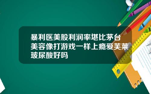 暴利医美股利润率堪比茅台美容像打游戏一样上瘾爱芙莱玻尿酸好吗