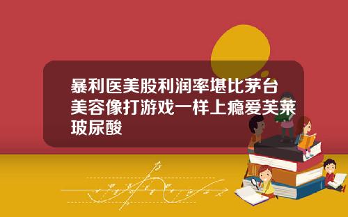 暴利医美股利润率堪比茅台美容像打游戏一样上瘾爱芙莱玻尿酸