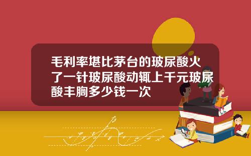 毛利率堪比茅台的玻尿酸火了一针玻尿酸动辄上千元玻尿酸丰胸多少钱一次