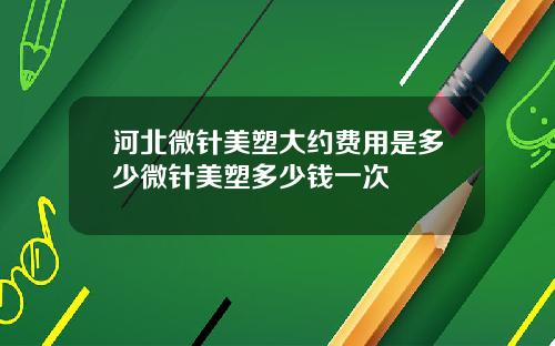 河北微针美塑大约费用是多少微针美塑多少钱一次
