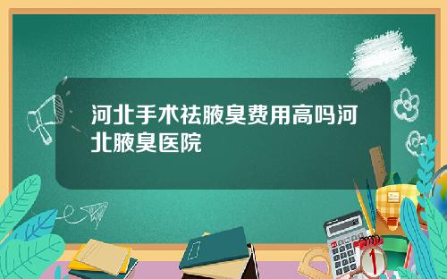 河北手术祛腋臭费用高吗河北腋臭医院