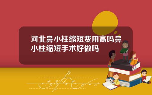 河北鼻小柱缩短费用高吗鼻小柱缩短手术好做吗