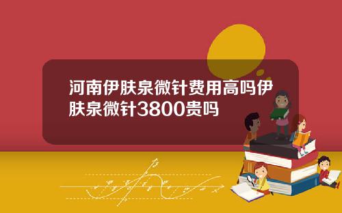 河南伊肤泉微针费用高吗伊肤泉微针3800贵吗