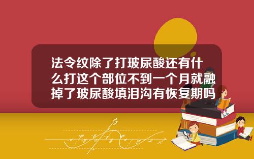 法令纹除了打玻尿酸还有什么打这个部位不到一个月就融掉了玻尿酸填泪沟有恢复期吗