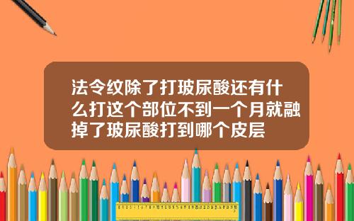 法令纹除了打玻尿酸还有什么打这个部位不到一个月就融掉了玻尿酸打到哪个皮层