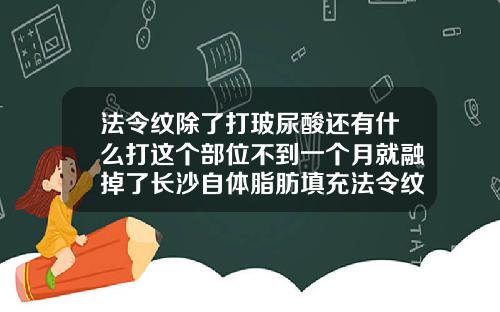 法令纹除了打玻尿酸还有什么打这个部位不到一个月就融掉了长沙自体脂肪填充法令纹价格