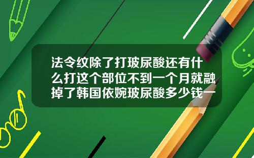 法令纹除了打玻尿酸还有什么打这个部位不到一个月就融掉了韩国依婉玻尿酸多少钱一支