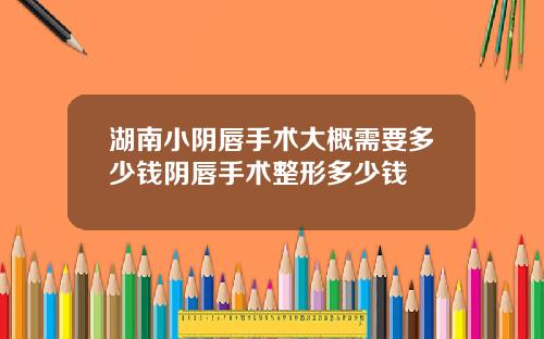 湖南小阴唇手术大概需要多少钱阴唇手术整形多少钱
