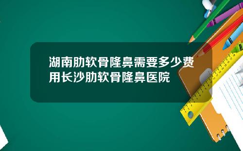 湖南肋软骨隆鼻需要多少费用长沙肋软骨隆鼻医院