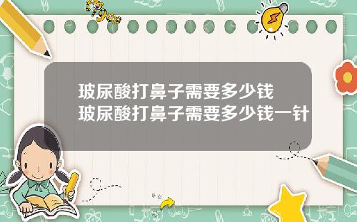 玻尿酸打鼻子需要多少钱 玻尿酸打鼻子需要多少钱一针