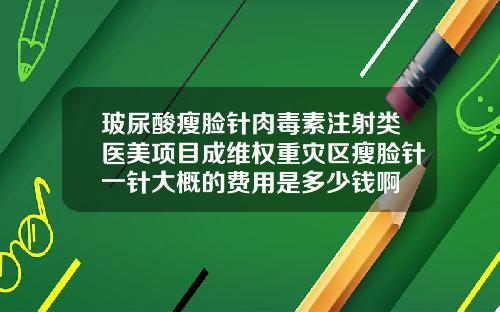 玻尿酸瘦脸针肉毒素注射类医美项目成维权重灾区瘦脸针一针大概的费用是多少钱啊