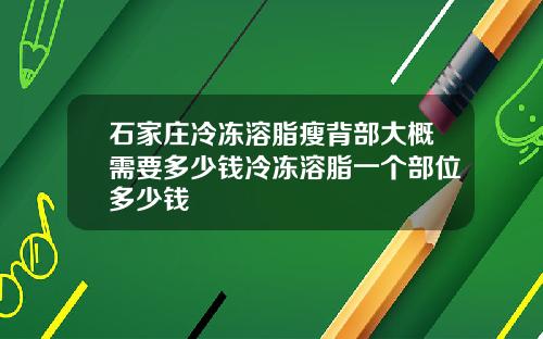 石家庄冷冻溶脂瘦背部大概需要多少钱冷冻溶脂一个部位多少钱