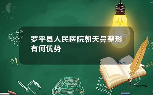 罗平县人民医院朝天鼻整形有何优势