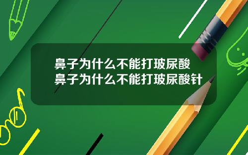 鼻子为什么不能打玻尿酸 鼻子为什么不能打玻尿酸针