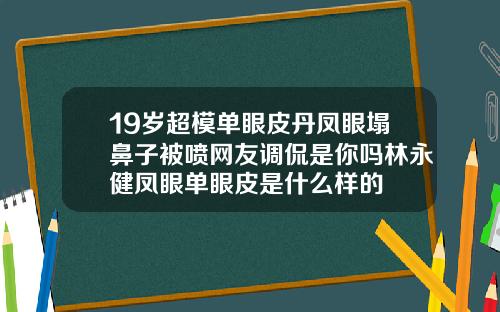 19岁超模单眼皮丹凤眼塌鼻子被喷网友调侃是你吗林永健凤眼单眼皮是什么样的