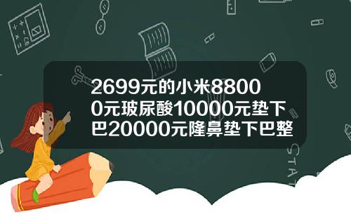 2699元的小米88000元玻尿酸10000元垫下巴20000元隆鼻垫下巴整形多少钱