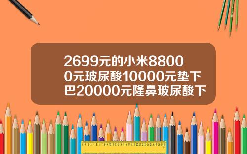 2699元的小米88000元玻尿酸10000元垫下巴20000元隆鼻玻尿酸下巴多少钱一支