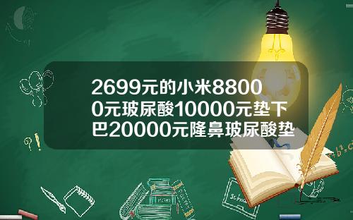 2699元的小米88000元玻尿酸10000元垫下巴20000元隆鼻玻尿酸垫下巴多少ml
