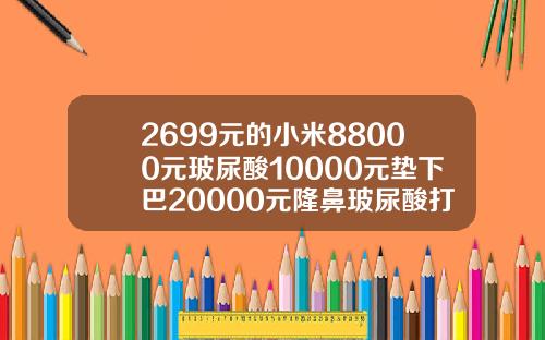 2699元的小米88000元玻尿酸10000元垫下巴20000元隆鼻玻尿酸打下巴要多少钱一针图片
