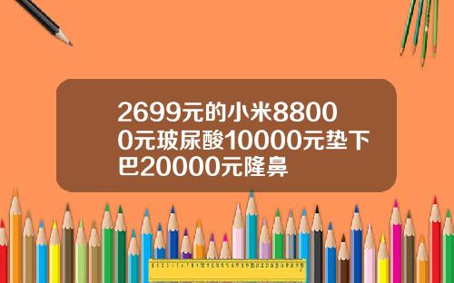 2699元的小米88000元玻尿酸10000元垫下巴20000元隆鼻