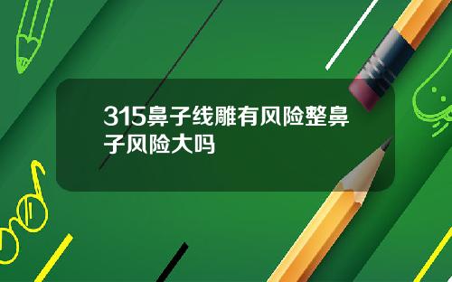 315鼻子线雕有风险整鼻子风险大吗