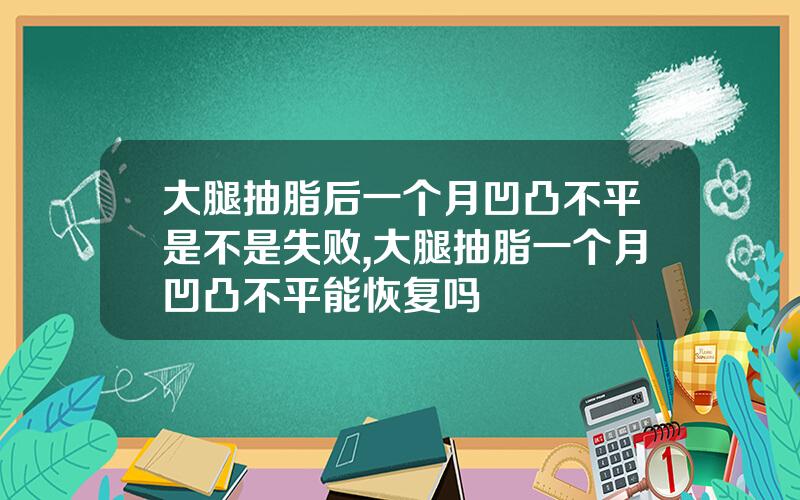 大腿抽脂后一个月凹凸不平是不是失败,大腿抽脂一个月凹凸不平能恢复吗