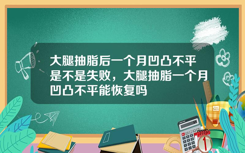 大腿抽脂后一个月凹凸不平是不是失败，大腿抽脂一个月凹凸不平能恢复吗