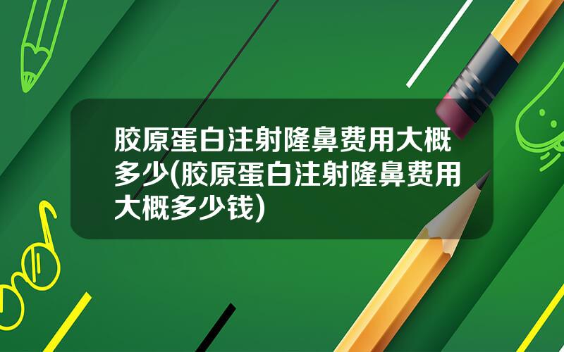 胶原蛋白注射隆鼻费用大概多少(胶原蛋白注射隆鼻费用大概多少钱)