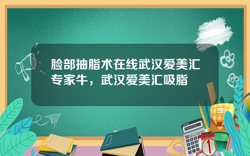 脸部抽脂术在线武汉爱美汇专家牛，武汉爱美汇吸脂