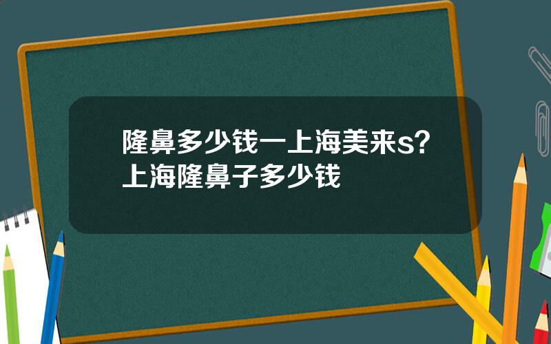 隆鼻多少钱一上海美来s？上海隆鼻子多少钱