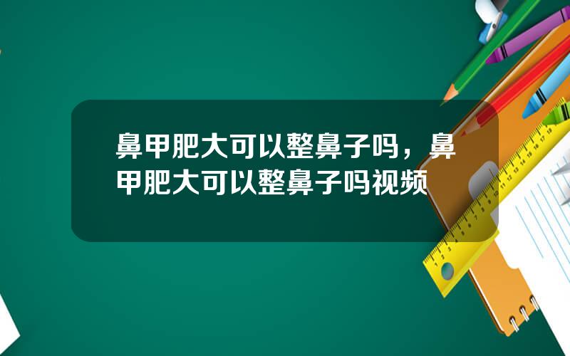鼻甲肥大可以整鼻子吗，鼻甲肥大可以整鼻子吗视频
